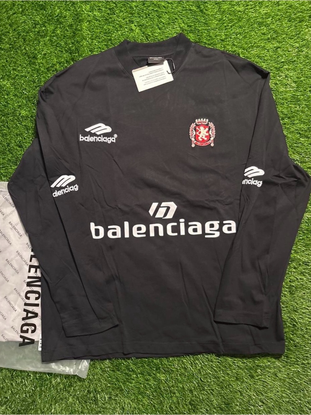 Balenciaga Black Long Sleeve Logo Tee